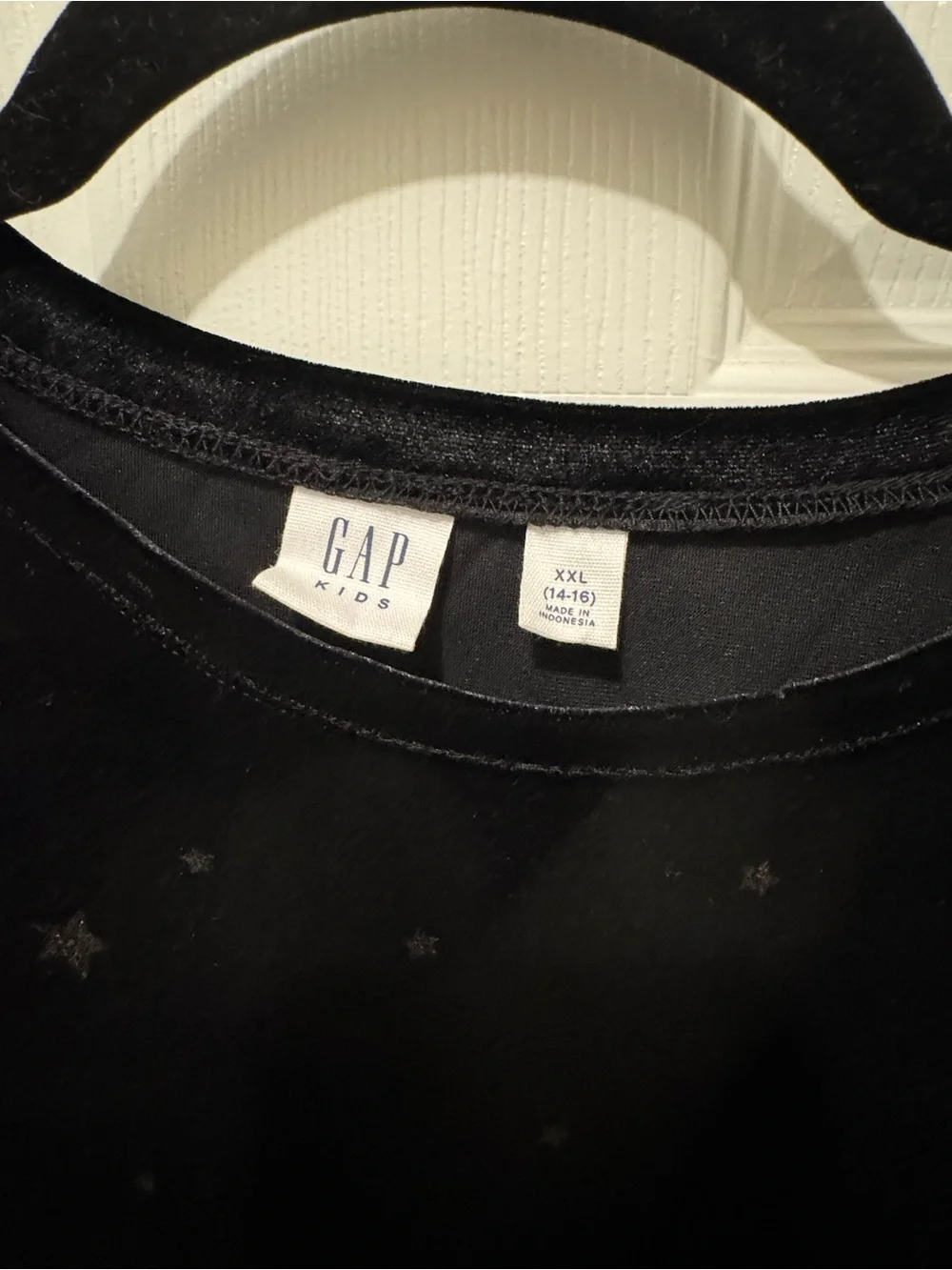GapKids Girls' Black Velvet Star Tee elastic waist  sz 14/16